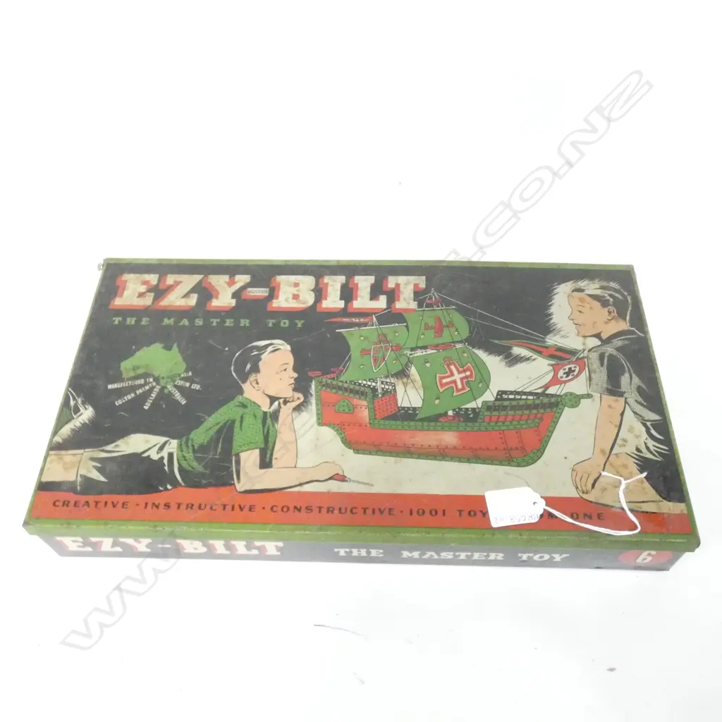 ORIGINAL TIN BOX OF EZY-BILT CONSTRUCTION SET - AS IS  (BOX 430 X 230MM) Image 1++